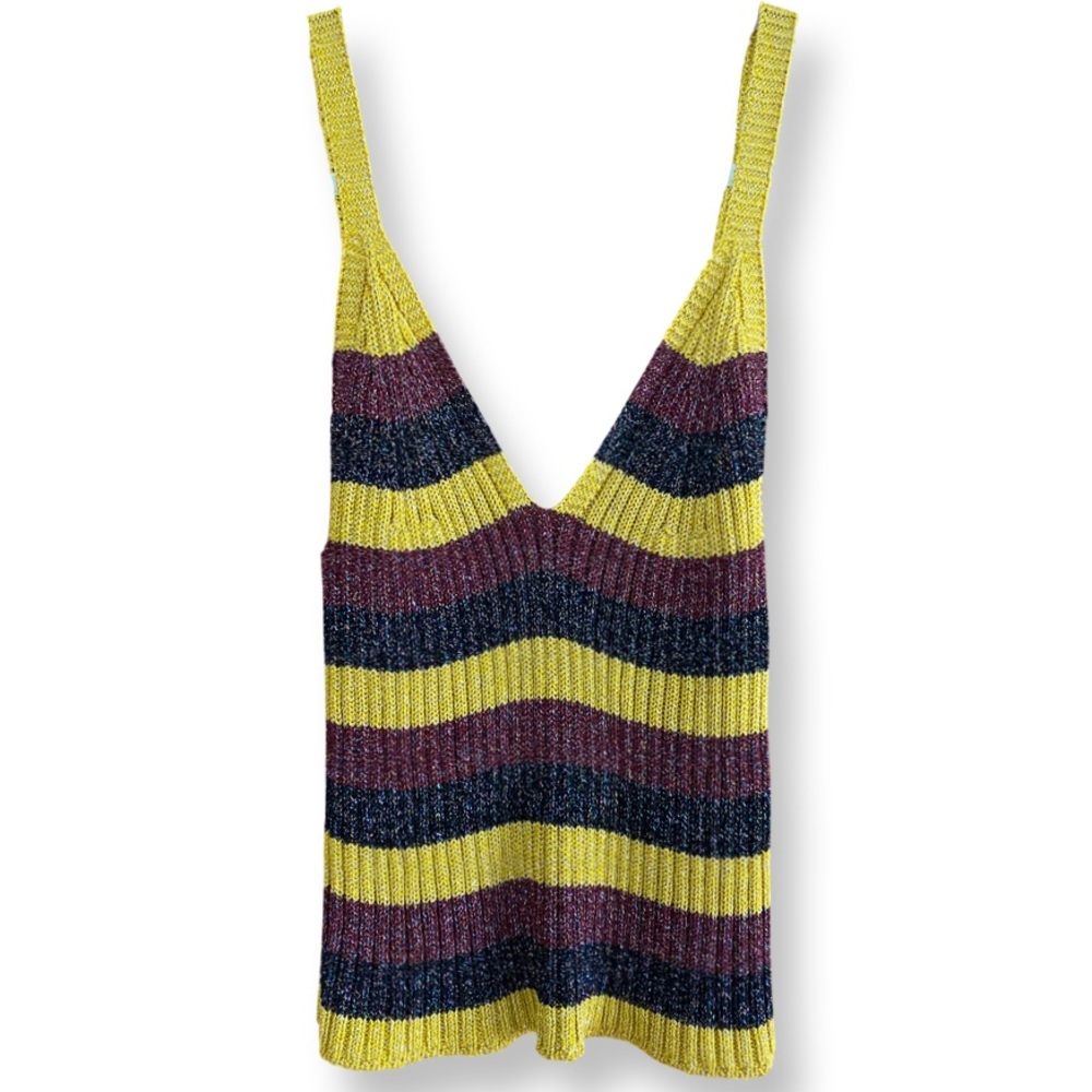 Ganni sparkle knitted tank top size small
